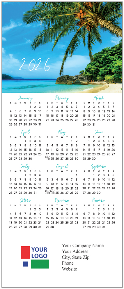 Beach Magnetic Mini Calendar D3313Q-4B